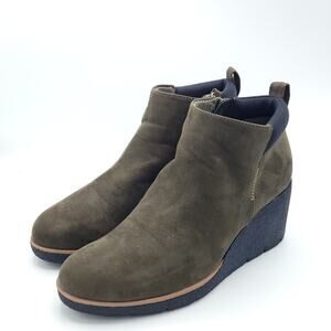 Dr. Scholl's Berklie Wedge Ankle Bootie green women's size 8